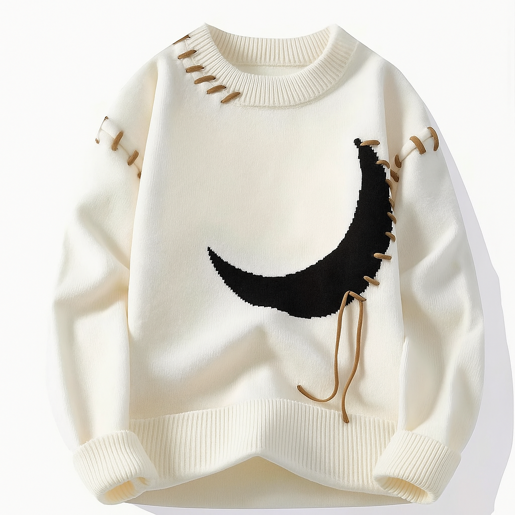 Winterwoodie Crescent Knit Sweater – Lunar-Inspired Cozy Classic