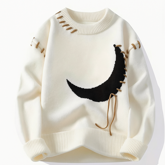 Winterwoodie Crescent Knit Sweater – Lunar-Inspired Cozy Classic