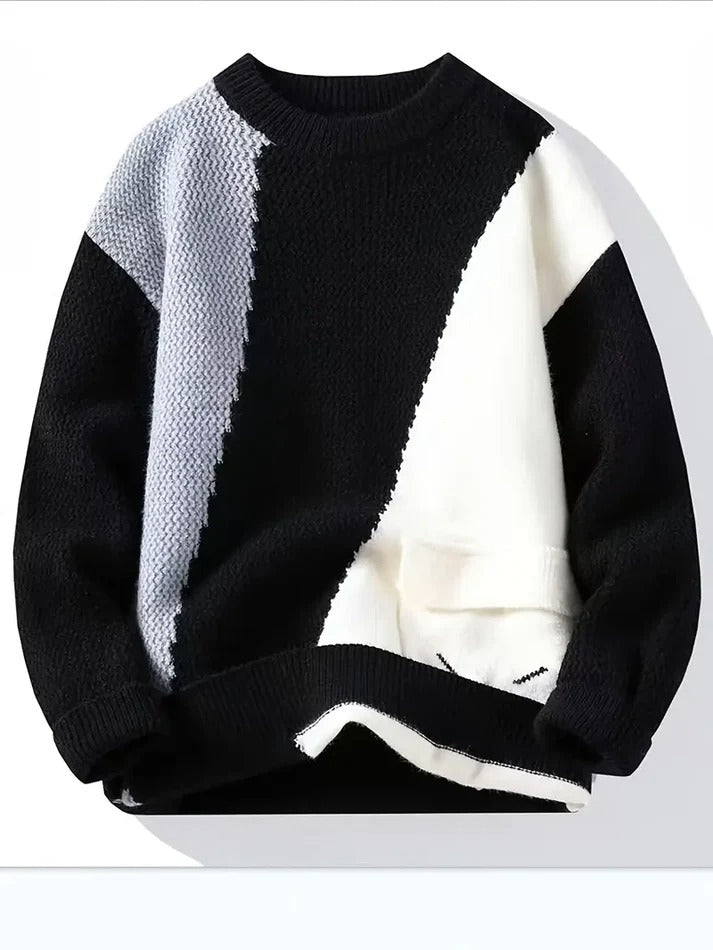 Winterwoodie Monochrome Knit Sweater – Bold Black & White Street Classic