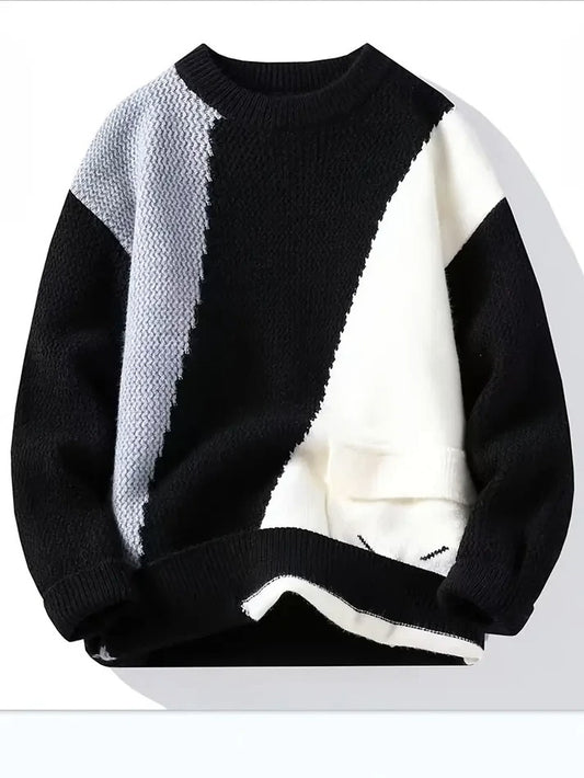 Winterwoodie Monochrome Knit Sweater – Bold Black & White Street Classic